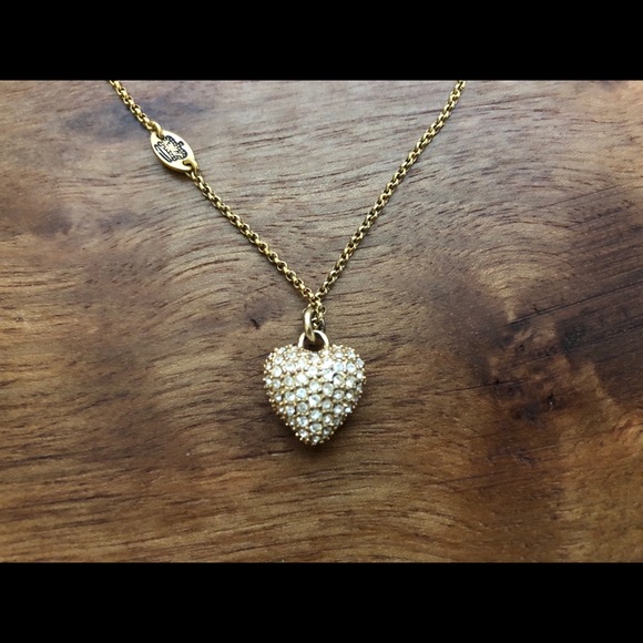 Juicy Couture Heart Rhinestone Necklace - Picture 2 of 3